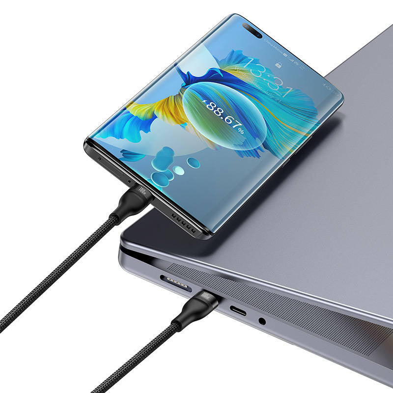 2in1 USB cable Baseus Flash Series USB-C do USB-C 100W, 1.5m (black - Product Image 7