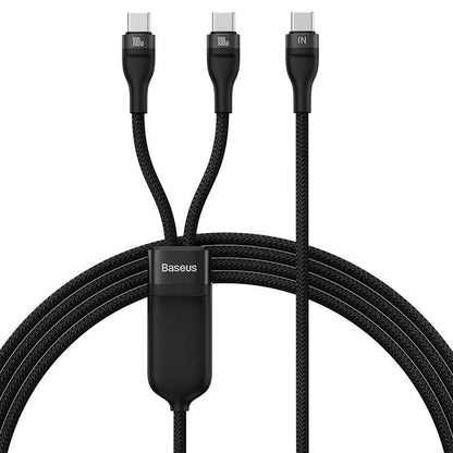 2in1 USB cable Baseus Flash Series USB-C do USB-C 100W, 1.5m (black - Product Image 2