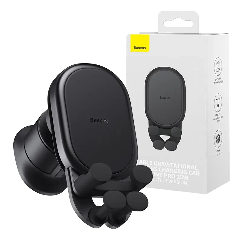 Stable Gravitational Wireless Charging Car Mount Baseus Pro 15W (black) - Product Image 9