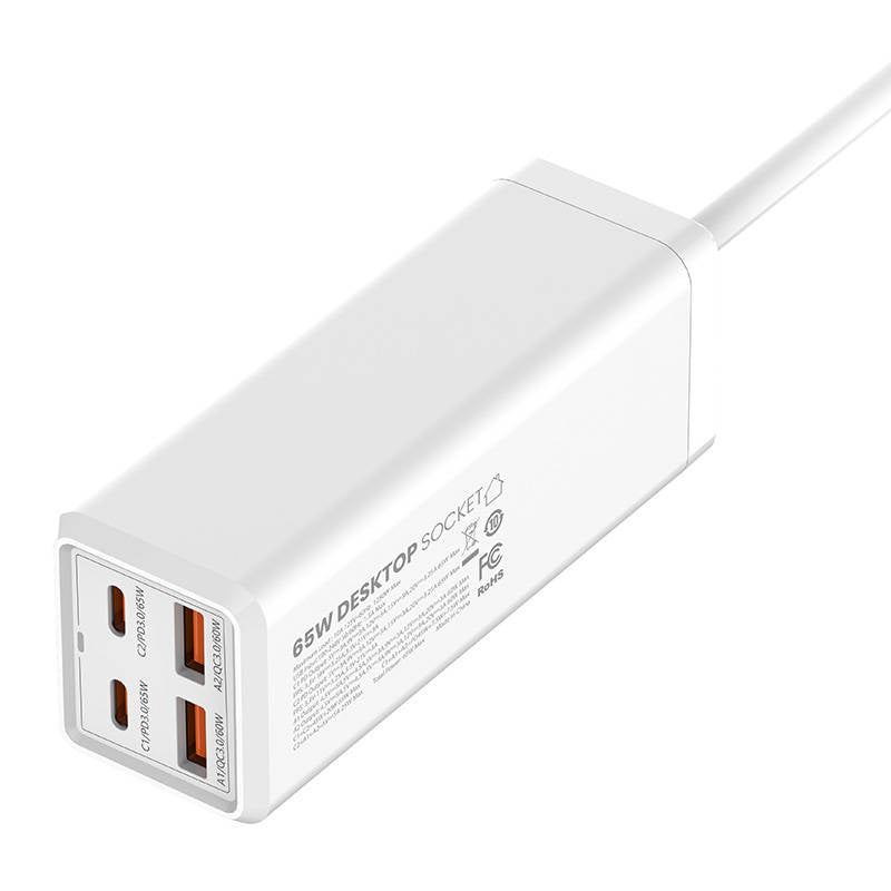 Power strip with 1 AC socket, 2x USB, 2x USB-C LDNIO SC1418, EU/US, 2500W (white) - Product Image 5