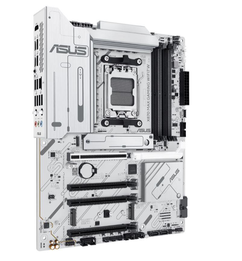 Mainboard ASUS AMD X870 SAM5 ATX Memory DDR5 Memory slots 4 1xPCI-Express 3.0 16x 2xPCI-Express 4.0 16x 1xPCI-Express 5.0 16x 3xM.2 1xHDMI 4xUSB 2.0 4xUSB 3.2 2xUSB-C 1xOptical S/PDIF 1xRJ45 3xAudio port X870MAXGAMINGWIFI7W