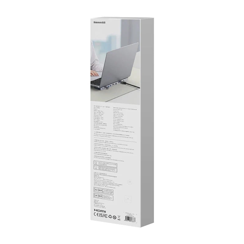 Hub 12w1 Baseus EliteJoy Gen2 series USB-C do 2xHDMI+ 3xUSB 3.0+ PD+ DP+ SD/TF+ RJ45+Type-C+ 3.5mm (dark grey) - Product Image 9