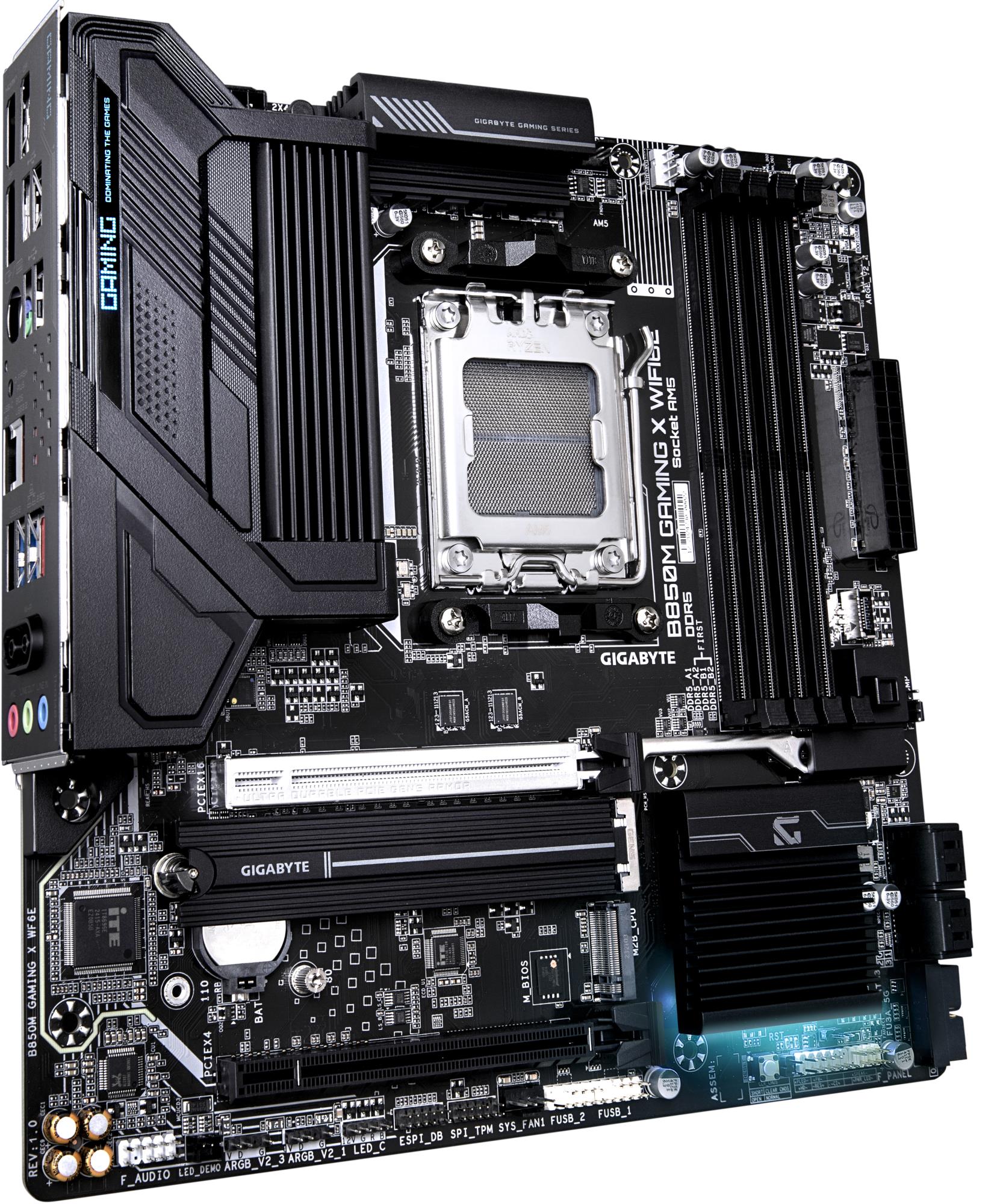 Mainboard GIGABYTE AMD B850 Socket AM5 micro ATX RAM DDR5-SDRAM 4xSlots Wi-Fi Yes Bluetooth Yes 2xNumber of M.2 (M) slots B850MGAMINGXWF6E1.1