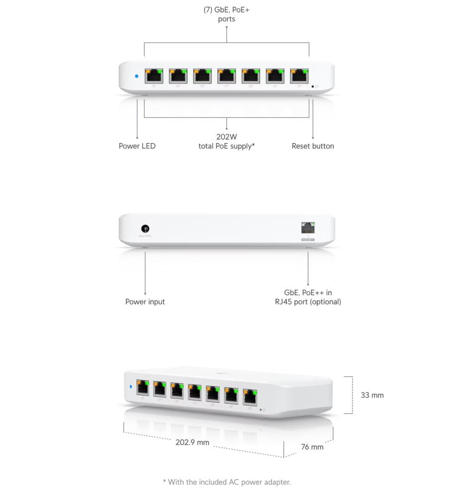 Switch UBIQUITI Ultra USW-Ultra-210W (202W) 30 Watts USW-ULTRA-210W