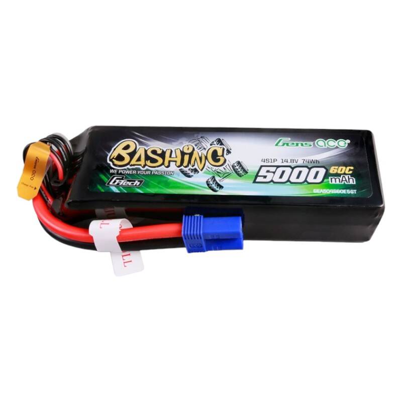 Gens ace G-Tech 5000mAh 14.8V 4S1P 60C Lipo Battery Pack with EC5 Plug-Bashing Series - Image 1