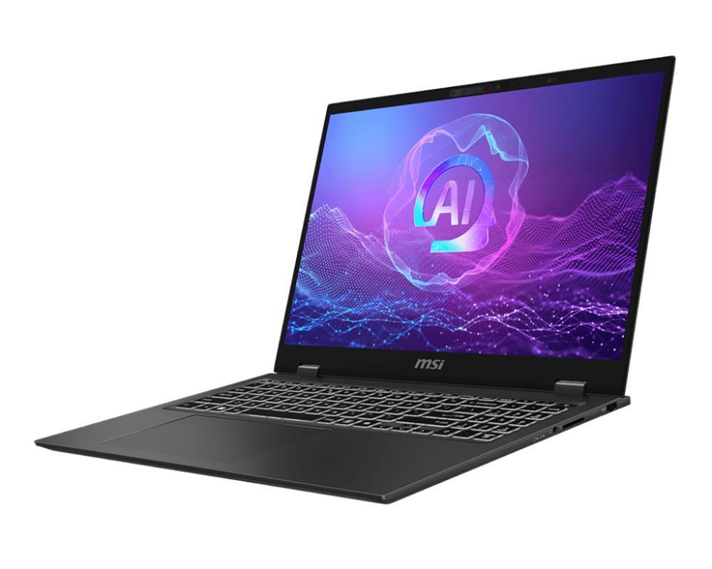 Notebook MSI Prestige 16 AI+ Evo B2VMG CPU Core Ultra u9-288V 3300 MHz 16" 3840x2400 RAM 32GB LPDDR5x 8533 MHz SSD 1TB Intel Arc 140V 16GB ENG Card Reader SD (XC/HC) Windows 11 Pro Grey 1.5 kg PRE16AI+EVOB2VMG-017NL