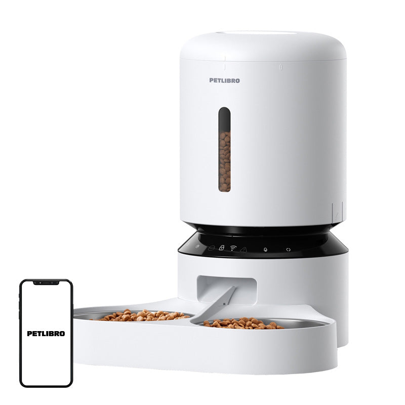 Petlibro Granary food dispenser with double bowl, Wifi, 5L(white) - Image 1