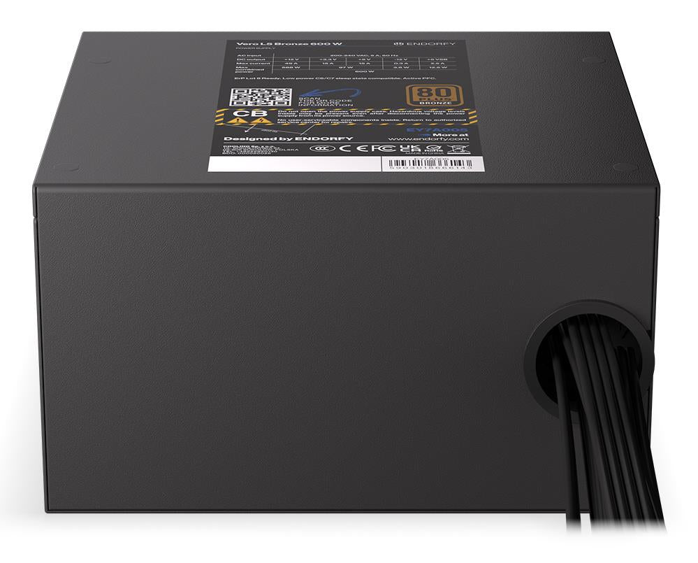 Power Supply ENDORFY Vero L5 Bronze 600 W 600 Watts Efficiency 80 PLUS BRONZE MTBF 80000 hours EY7A005