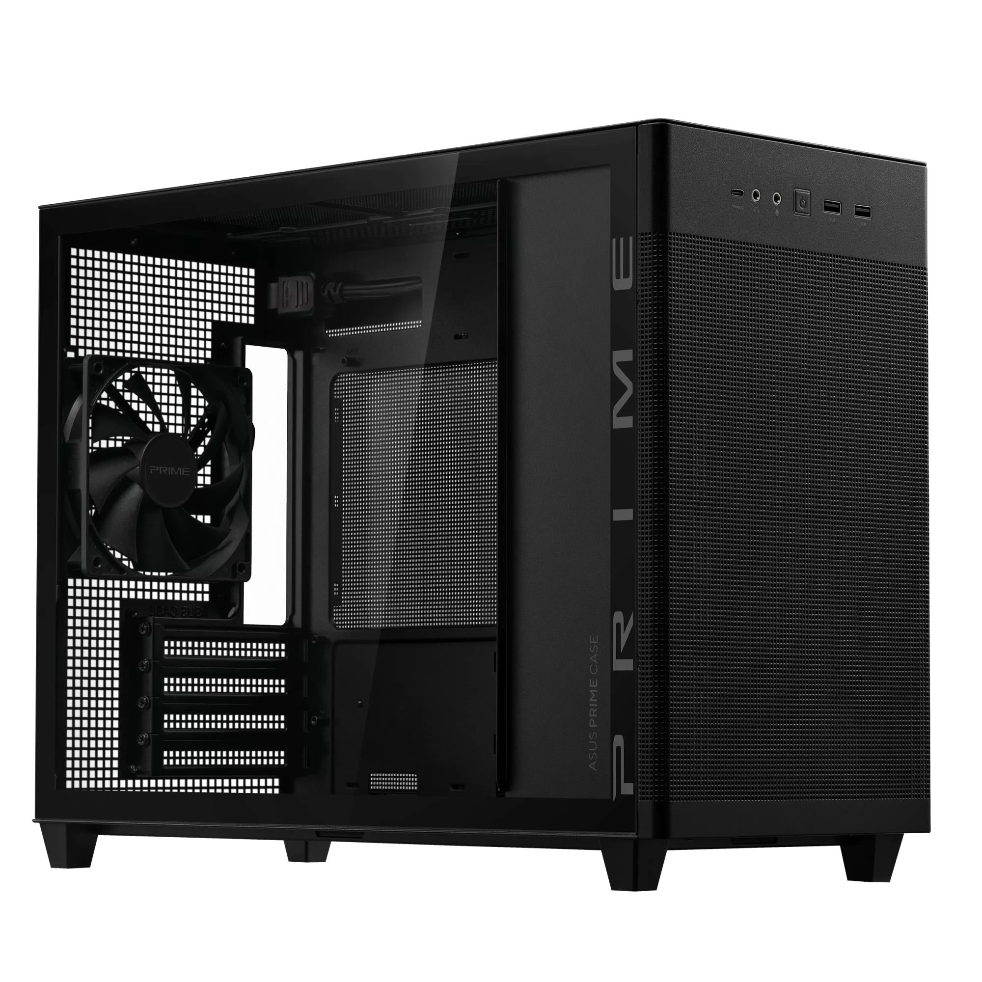 Case ASUS Prime AP201 Tempered Glass Micro Not included MicroATX MiniITX Colour Black PRIMEAP201TG