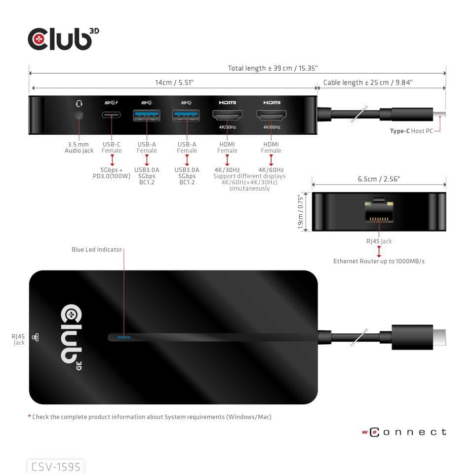 I/O HUB 7IN1 USB-C/100W CSV-1595 CLUB3D