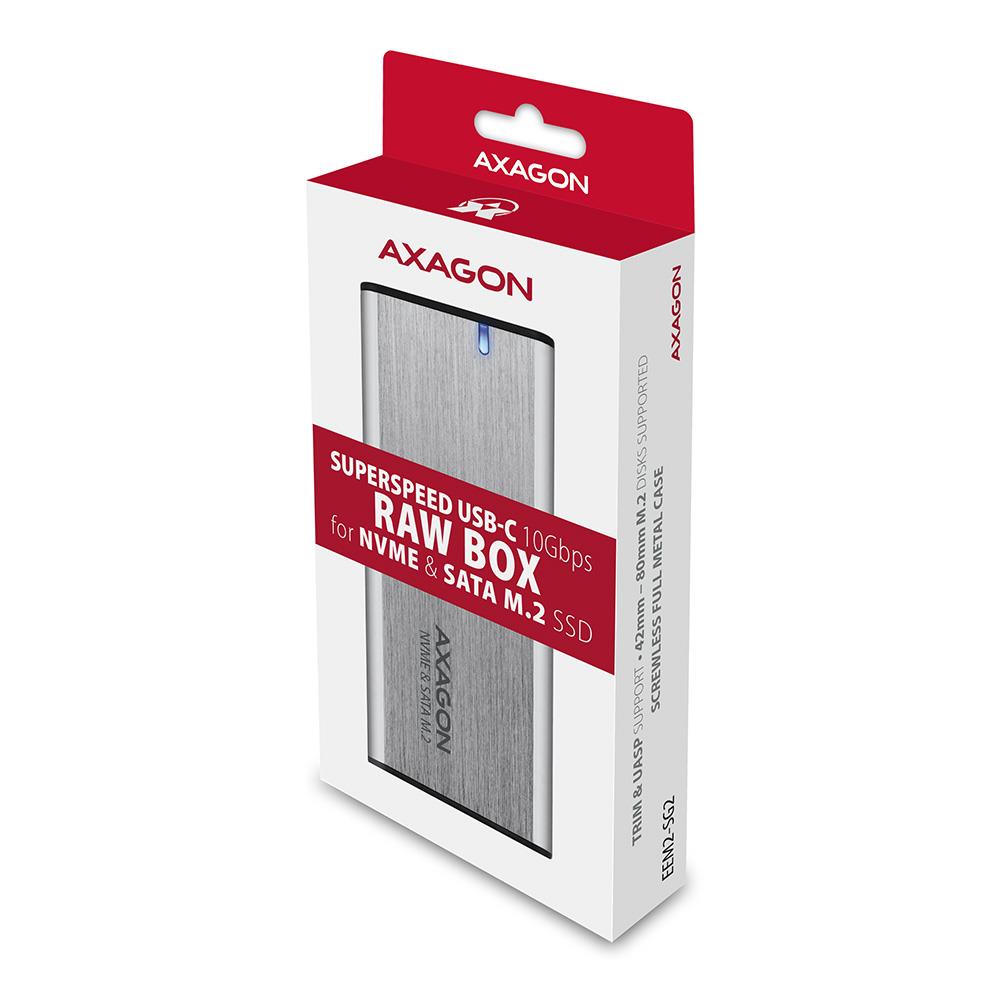 SSD ACC ENCLOSURE M.2 NVME/SATA USB-C EEM2-SG2 AXAGON