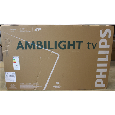SALE OUT. Philips 43PUS8450/12 43" (108cm) 4K QLED Ambilight TV | Philips 4K QLED Ambilight TV | 43PUS8450/12 | 43 | Sma