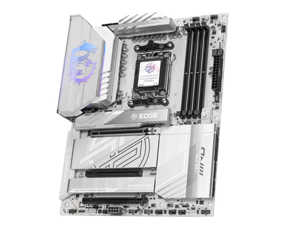 Mainboard MSI AMD X870E SAM5 ATX Memory DDR5 Memory slots 4 3xPCI-Express 16x 4xM.2 1xHDMI 1xAudio-In 1xAudio-Out 4xUSB 2.0 5xUSB 3.2 3xUSB-C 1xOptical S/PDIF 1xRJ45 MPGX870EEDGETIWIFI
