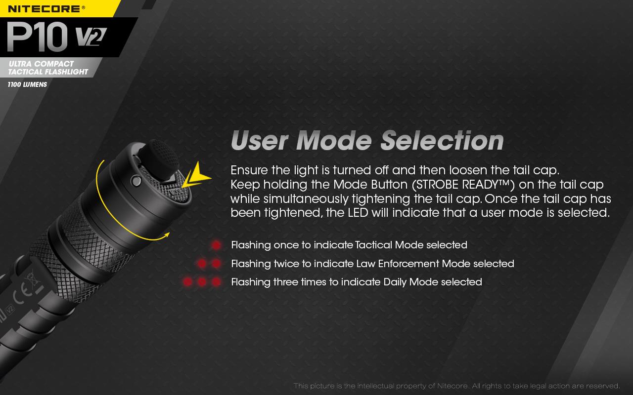 FLASHLIGHT PRECISE SERIES/1100 LUMENS P10 V2 NITECORE