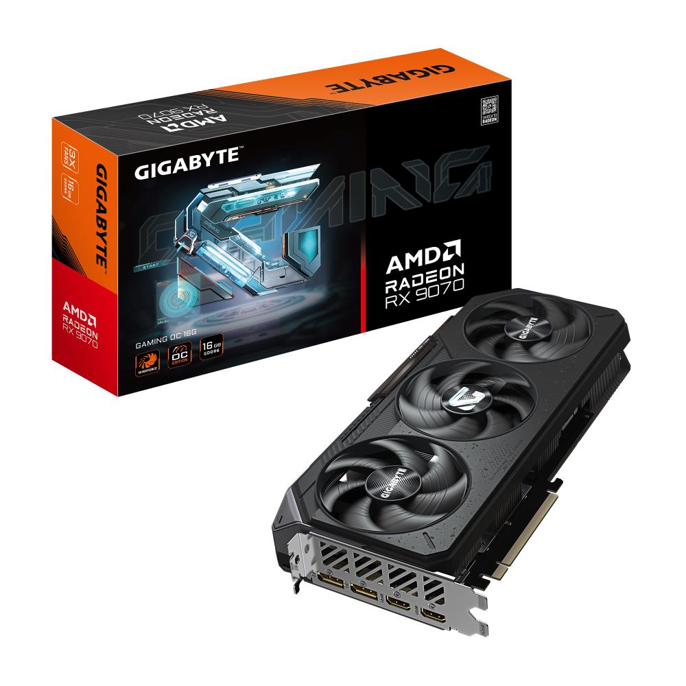 Graphics Card GIGABYTE AMD Radeon RX 9070 16 GB GDDR6 256 bit PCIE 5.0 16x Triple slot Fansink 2xHDMI 2xDisplayPort R9070GAMINGOC-16GD1.0