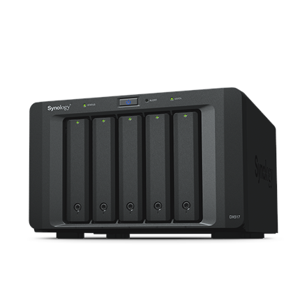 Synology | Tower NAS Expansion Unit | DX517 | up to 5 HDD/SSD Hot-Swap (drives not included) | Internal AC 100-240V Univ