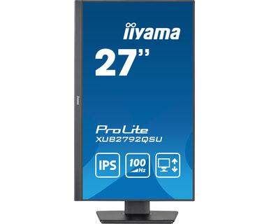 LCD Monitor IIYAMA 27" Business Panel IPS 2560x1440 16:9 100Hz Matte 0.4 ms Speakers Swivel Pivot Height adjustable Tilt Colour Black XUB2792QSU-B6