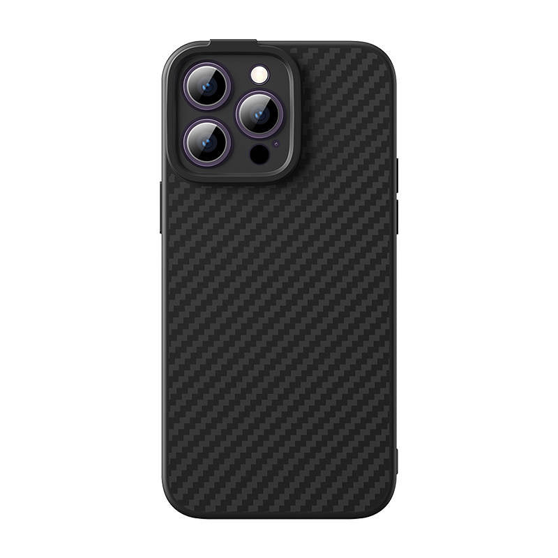 Magnetic Case Baseus Synthetic Fiber Series for iPhone 14 Pro (black)+ tempered glass + cleaning kit - Product Image 2