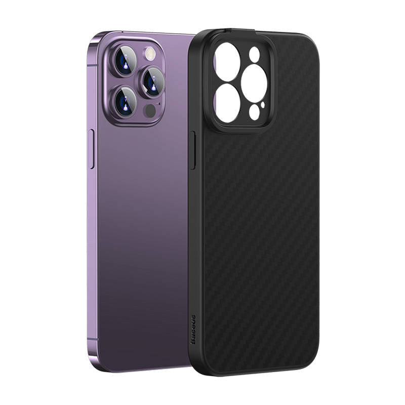 Magnetic Case Baseus Synthetic Fiber Series for iPhone 14 Pro (black)+ tempered glass + cleaning kit - Product Image 5