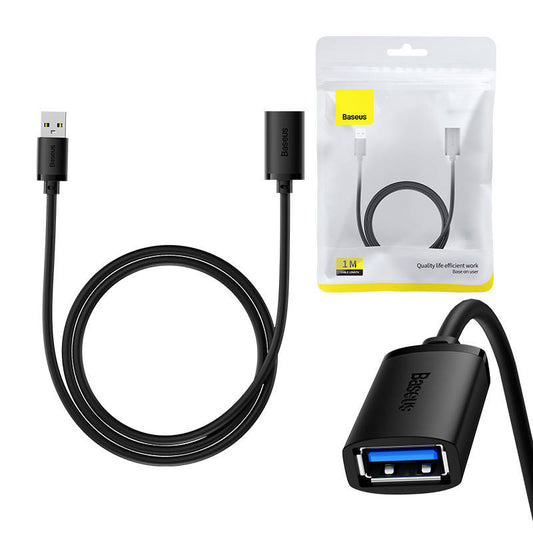 USB 3.0 Extension cable Baseus male to female, AirJoy Series, 1m (black) - Product Image 1