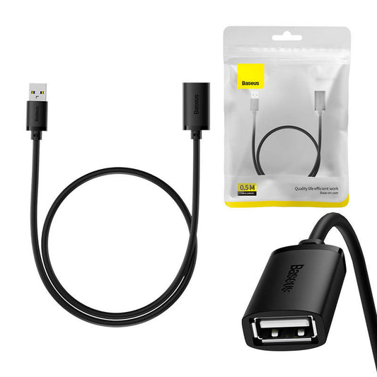 USB 2.0 Extension cable Baseus male to female, AirJoy Series, 0.5m (black) - Product Image 1