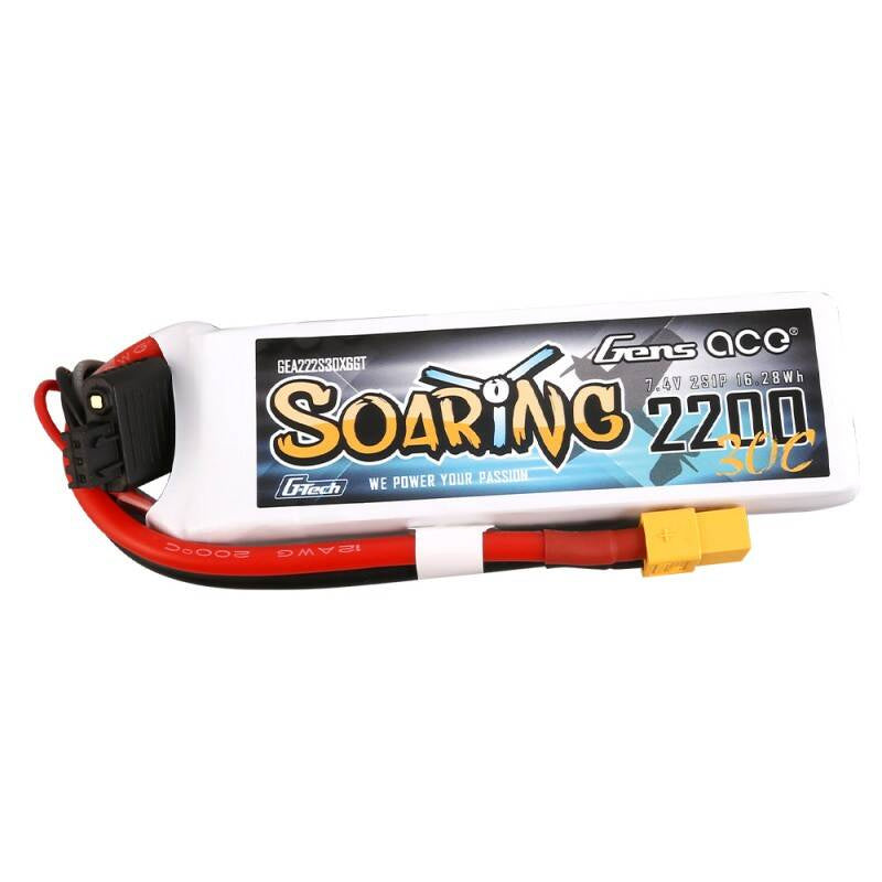 Gens Ace G-Tech Soaring 2200mAh 7.4V 30C 2S1P XT60 Battery - Product Image 2