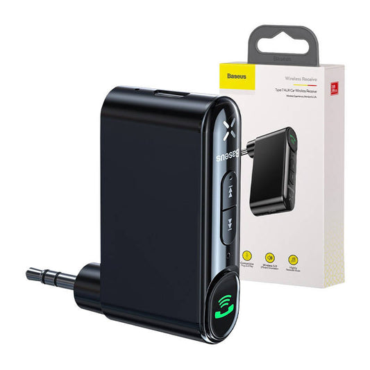 Baseus Qiyin AUX Car Bluetooth Receiver Black - Product Image 1