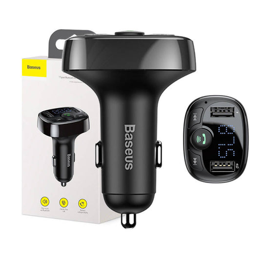 Baseus FM Transmitter T typed Bluetooth 2xUSB microSD (Black) - Product Image 1