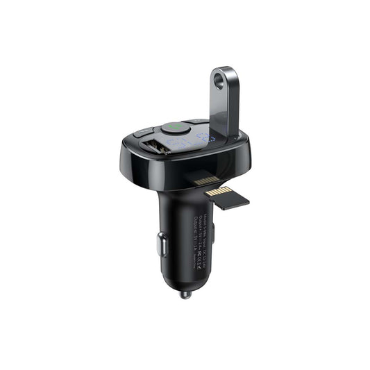 Baseus FM Transmitter T typed Bluetooth 2xUSB microSD (Black) - Product Image 2