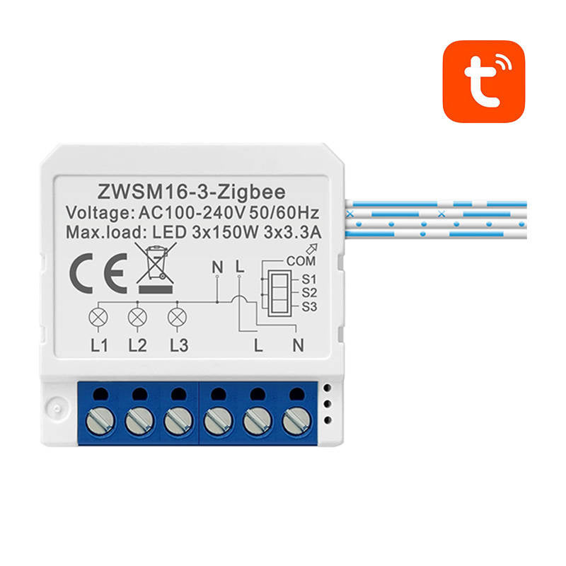 Smart Switch Module ZigBee Avatto ZWSM16-W3 TUYA - Product Image 1