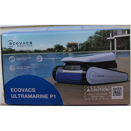 SALE OUT. Ecovacs ULTRAMARINE P1 Robotic Pool Cleaner, 4800 GPH power, SmartNavi, White/Blue | Ecovacs ULTRAMARINE P1 | 