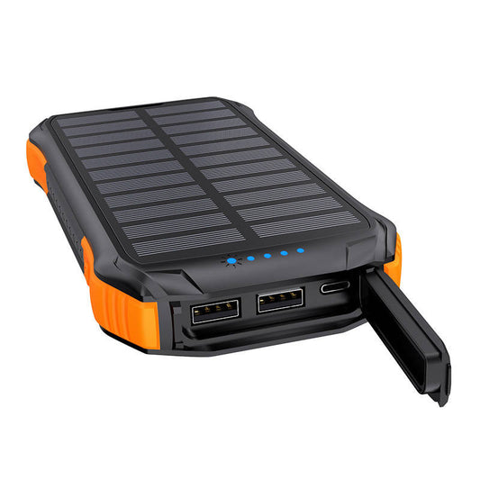 Choetech B659 Solar power bank with inductive charging 2x USB 10000mAh Qi 5W (black-orange) - Product Image 2