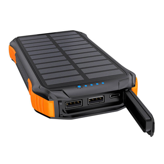 Choetech B658 Solar power bank 2x USB 10000mAh Qi 5W (black-orange) - Product Image 2