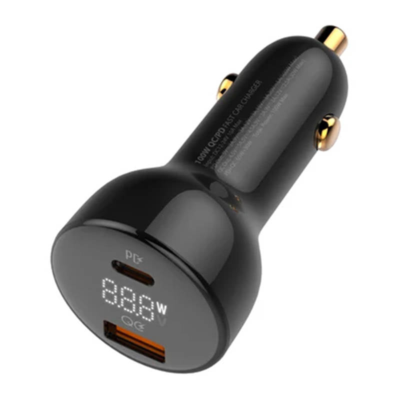 LDNIO C101 Car Charger, USB + USB-C, 100W + USB-C to USB-C Cable (Black) - Product Image 5