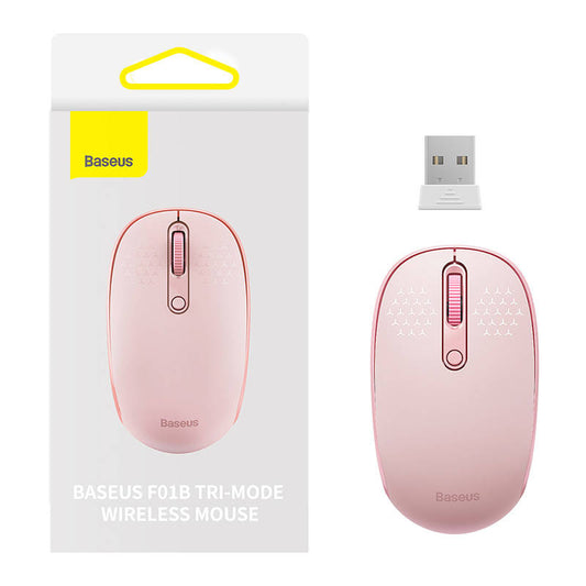 Wireless mouse Baseus F01B Tri-mode  2.4G BT5.0 1600 DPI (pink) - Product Image 1