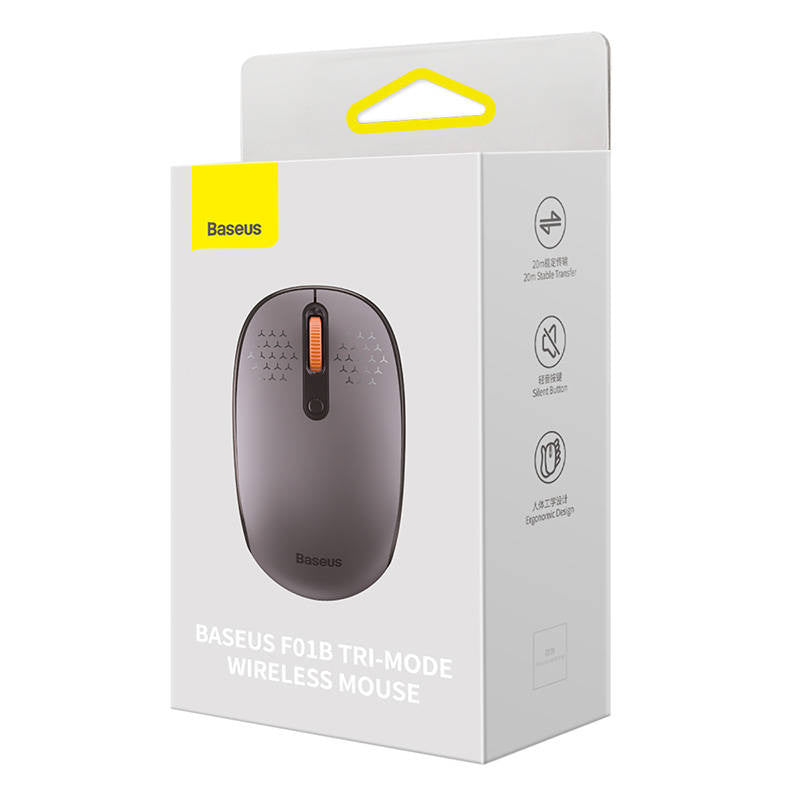 Wireless mouse Baseus F01B Tri-mode 2.4G BT 5.0 1600 DPI (frosted grey) - Product Image 9