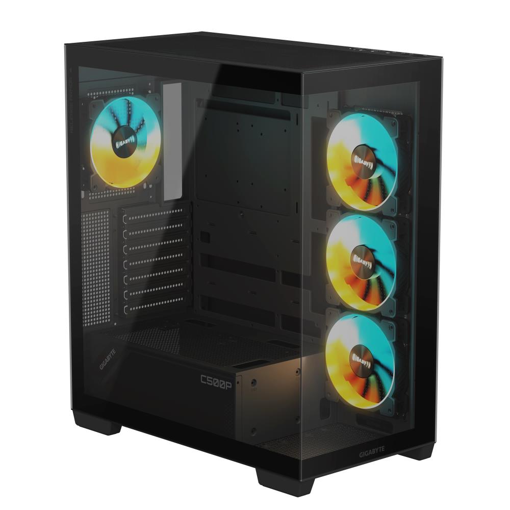 Case GIGABYTE GB-C500P ST MidiTower Case product features Transparent panel ATX MicroATX MiniITX Colour Black GB-C500PST