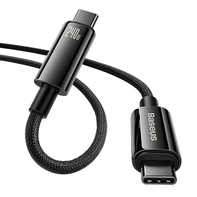 USB-C to USB-C cable Baseus Tungsten Gold 240W 3m (black) - Product Image 3
