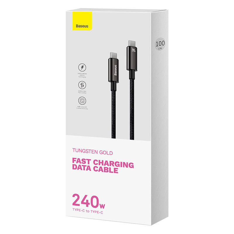 USB-C to USB-C cable Baseus Tungsten Gold 240W 1m (black) - Product Image 8