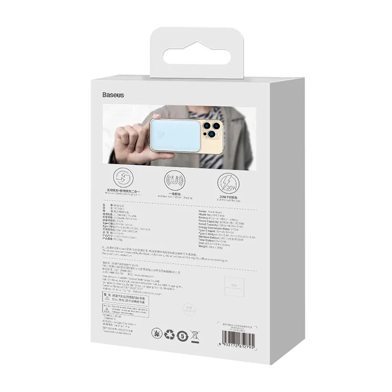 Powerbank Baseus Magnetic Mini 10000mAh, USB-C  20W MagSafe (blue) - Product Image 10