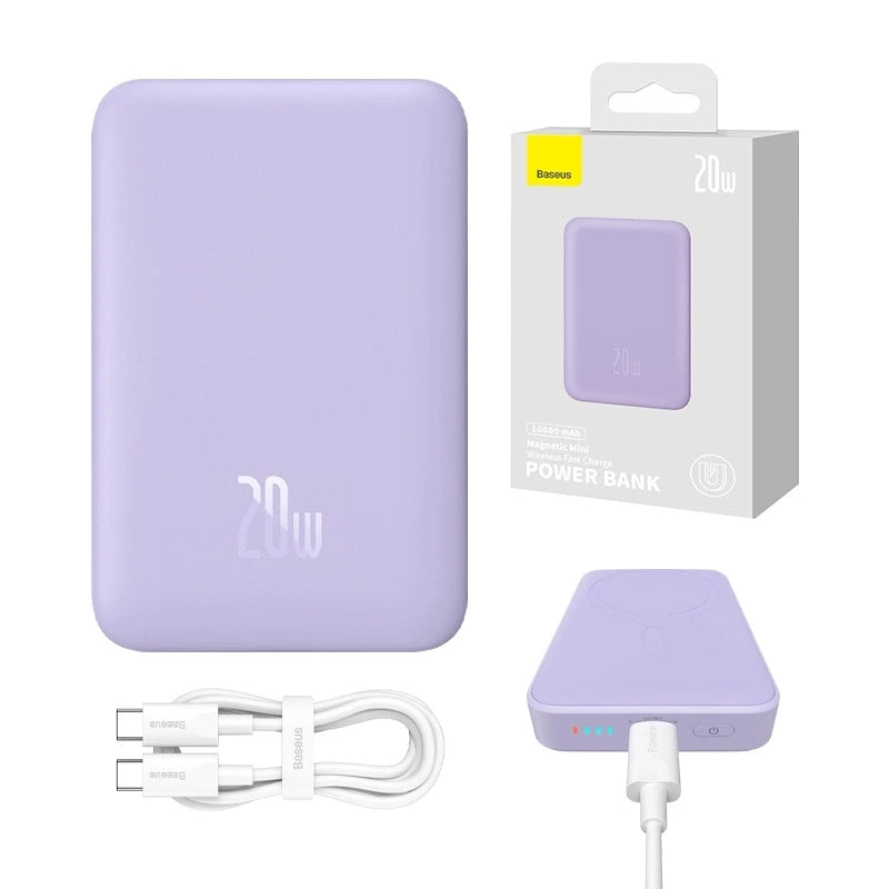 Powerbank Baseus Magnetic Mini 10000mAh, USB-C  20W MagSafe (purple) - Product Image 11