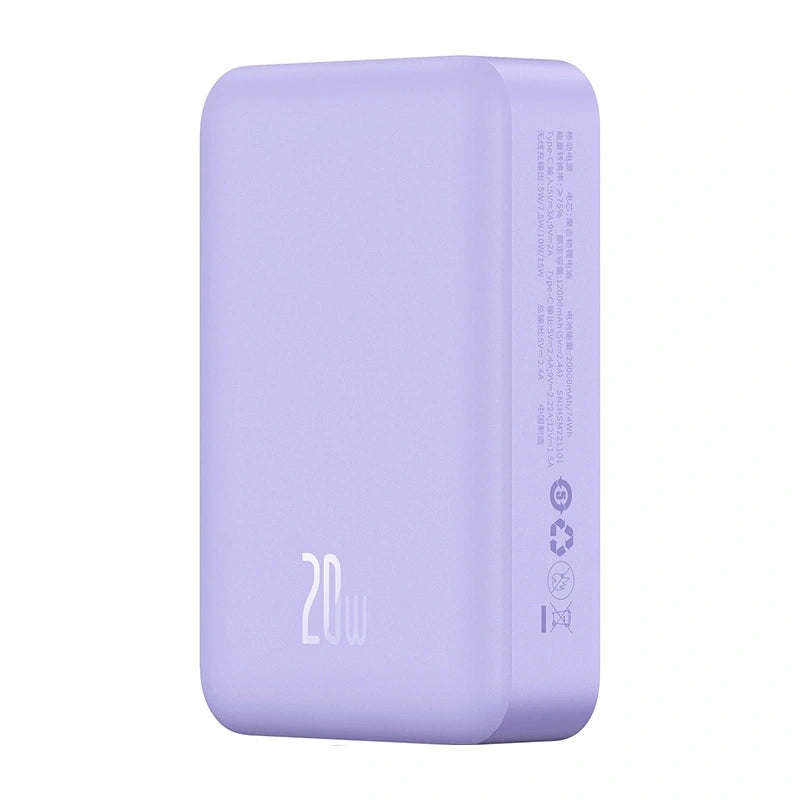 Powerbank Baseus Magnetic Mini 20000mAh, USB-C  20W MagSafe (purple) - Product Image 1