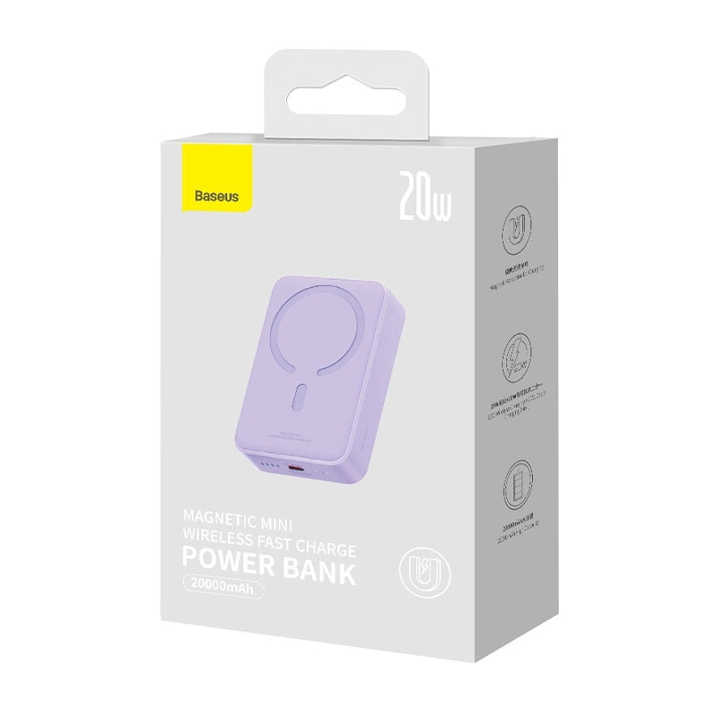Powerbank Baseus Magnetic Mini 20000mAh, USB-C  20W MagSafe (purple) - Product Image 7