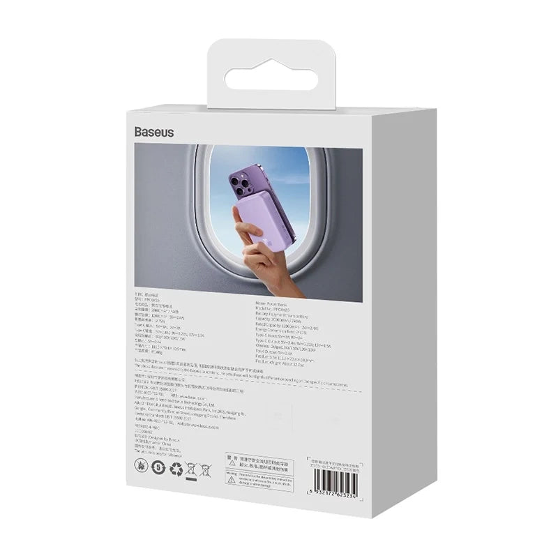 Powerbank Baseus Magnetic Mini 20000mAh, USB-C  20W MagSafe (purple) - Product Image 8