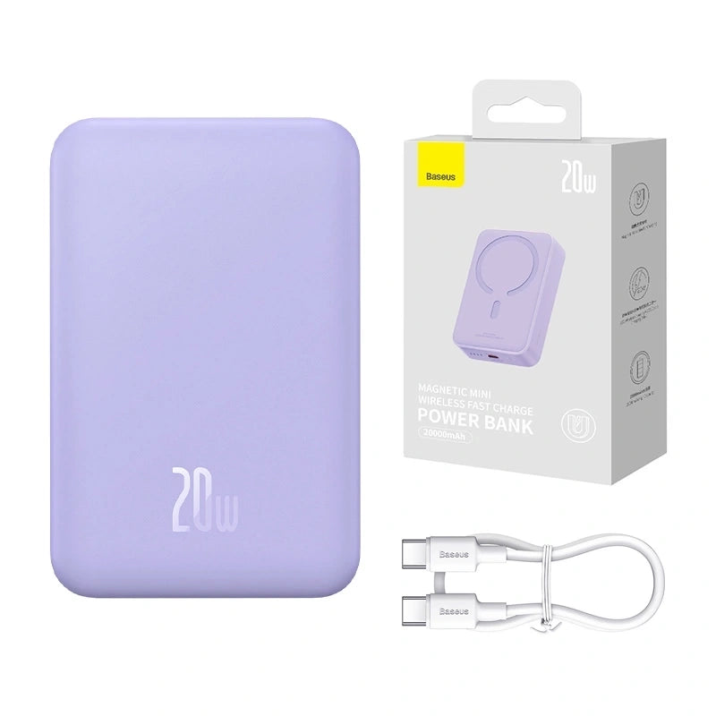 Powerbank Baseus Magnetic Mini 20000mAh, USB-C  20W MagSafe (purple) - Product Image 9
