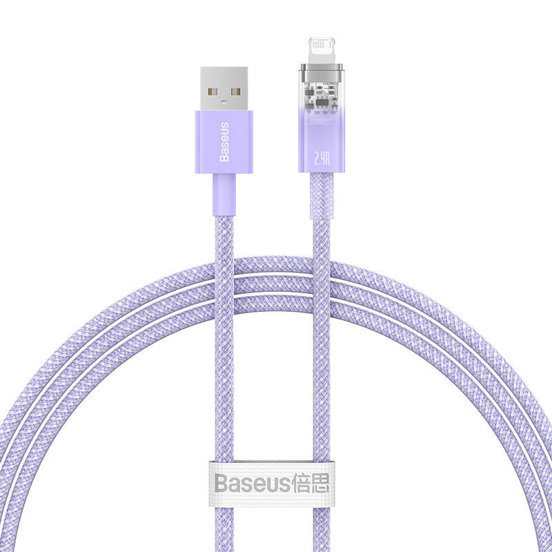 Fast Charging cable Baseus USB-A to Lightning Explorer Series 1m 2.4A (purple) - Product Image 2