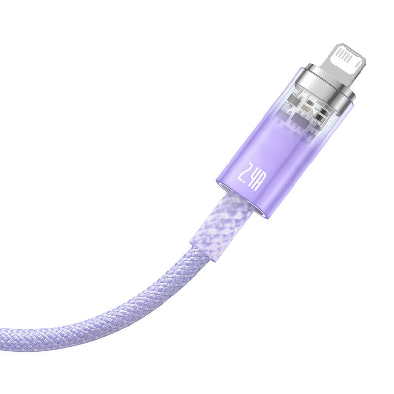 Fast Charging cable Baseus USB-A to Lightning Explorer Series 1m 2.4A (purple) - Product Image 5