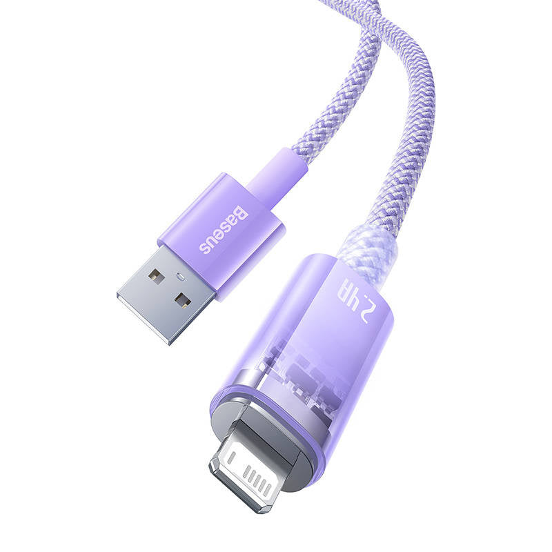 Fast Charging cable Baseus USB-A to Lightning Explorer Series 1m 2.4A (purple) - Product Image 4