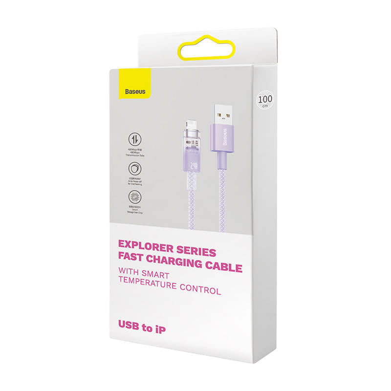 Fast Charging cable Baseus USB-A to Lightning Explorer Series 1m 2.4A (purple) - Product Image 9