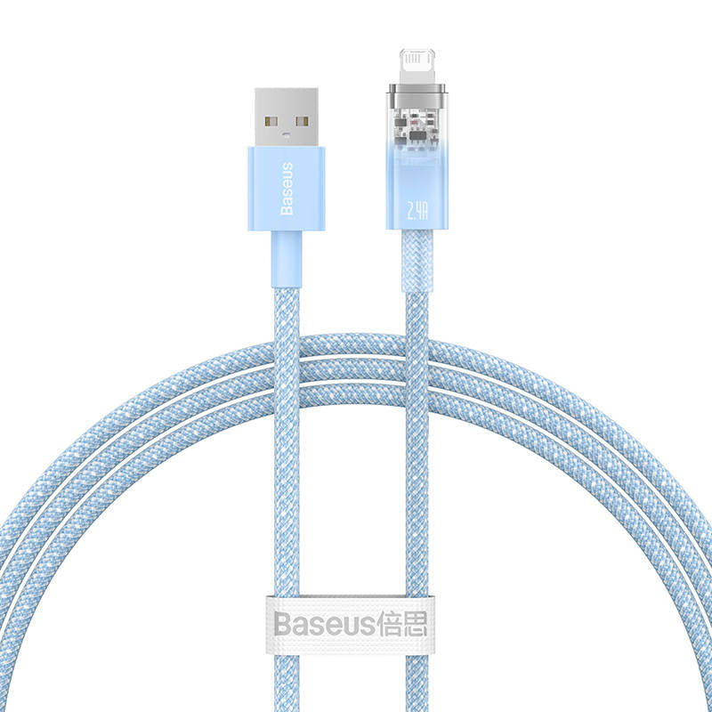 Fast Charging Cable Baseus Explorer USB to Lightning 2.4A 1M (blue) - Product Image 2